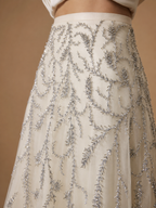 SERAPHINA | Ivory Draped Beaded A-Line Gown