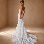 SERAPHINA | Handmade Floral Sequin Strapless Mermaid Wedding Dress