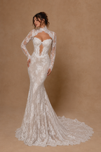 SERAPHINE | High-Neck Long Sleeve Lace Mermaid Couture Wedding Gown
