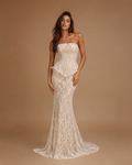 NALISSE | Asymmetric Lace Sheath Couture Wedding Gown