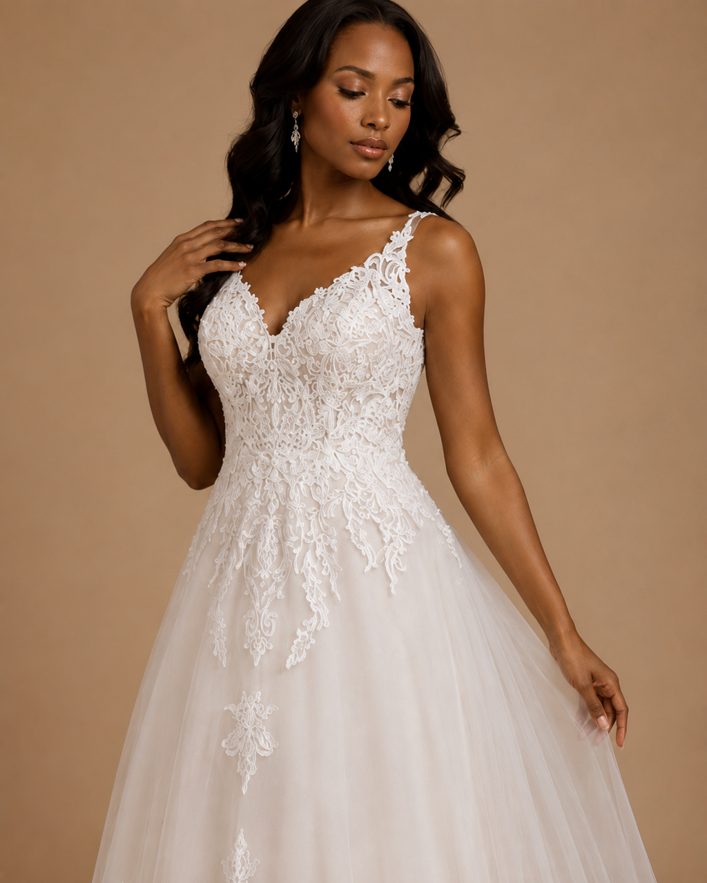 ELVANORA | Floral Lace Corset A-Line Wedding Dress (Copy)