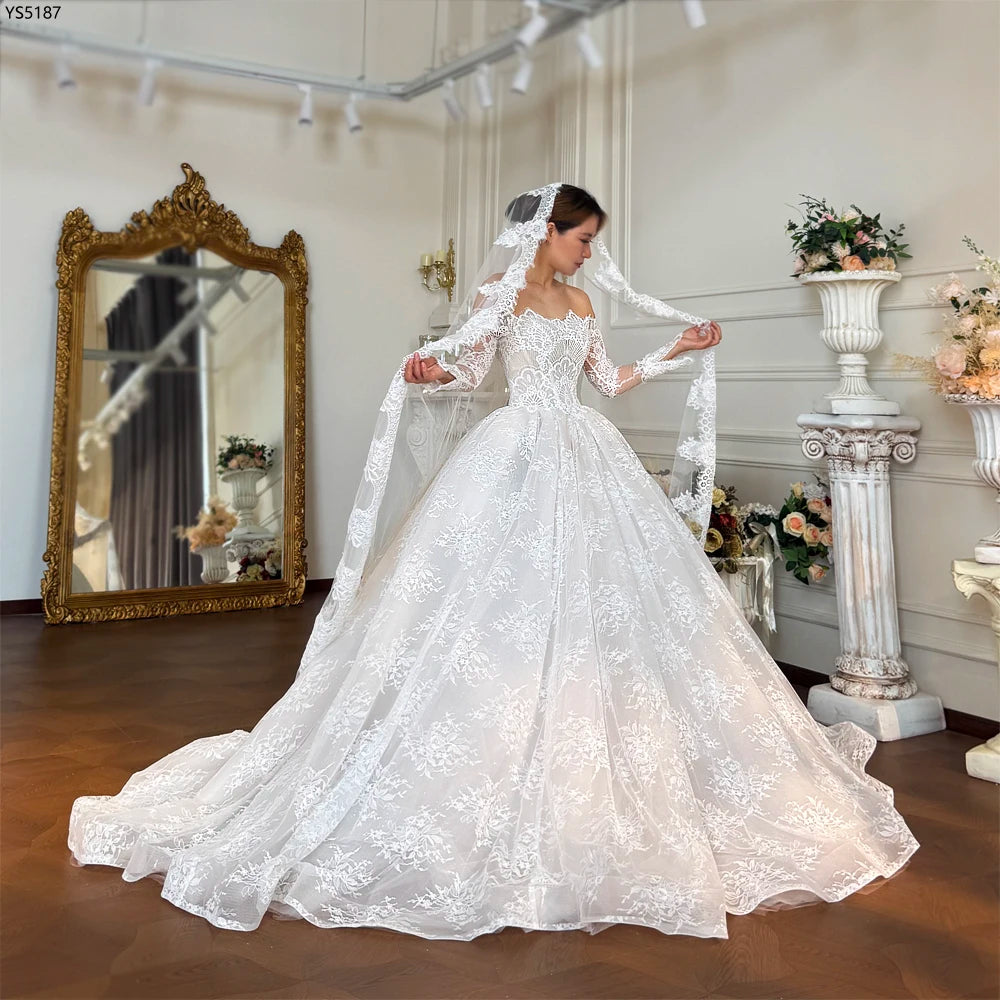Customized Elegant Soft Lace Beach Style A-line Wedding Dresses