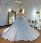 Heavy Beading Strapless Wedding Dress Ball Gown Style