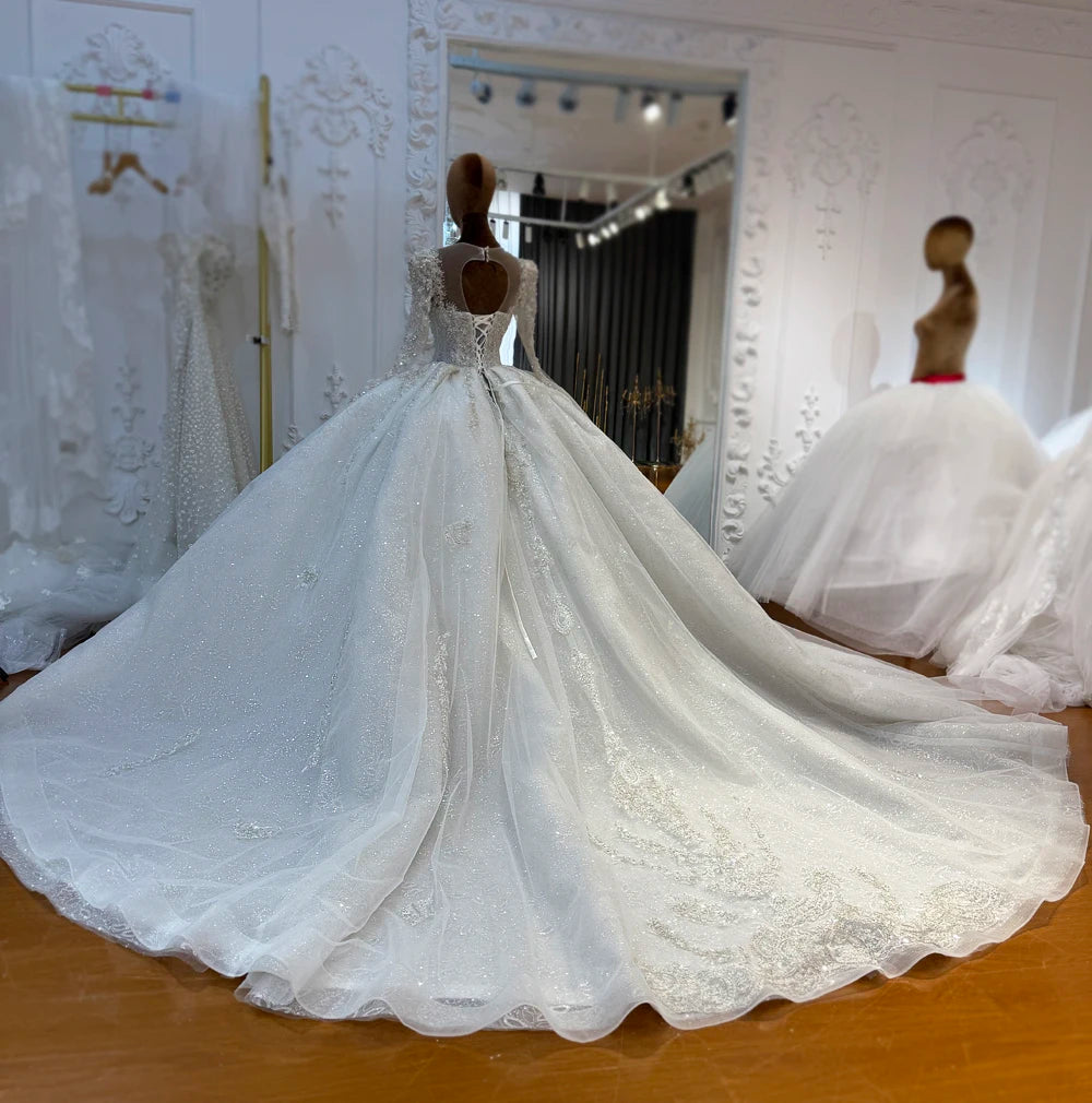 Luxury Wedding Customized Tulle Ball Gown Dress