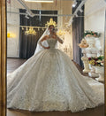 Heavy Beading Strapless Wedding Dress Ball Gown Style