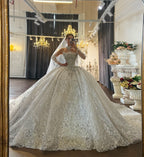 Heavy Beading Strapless Wedding Dress Ball Gown Style
