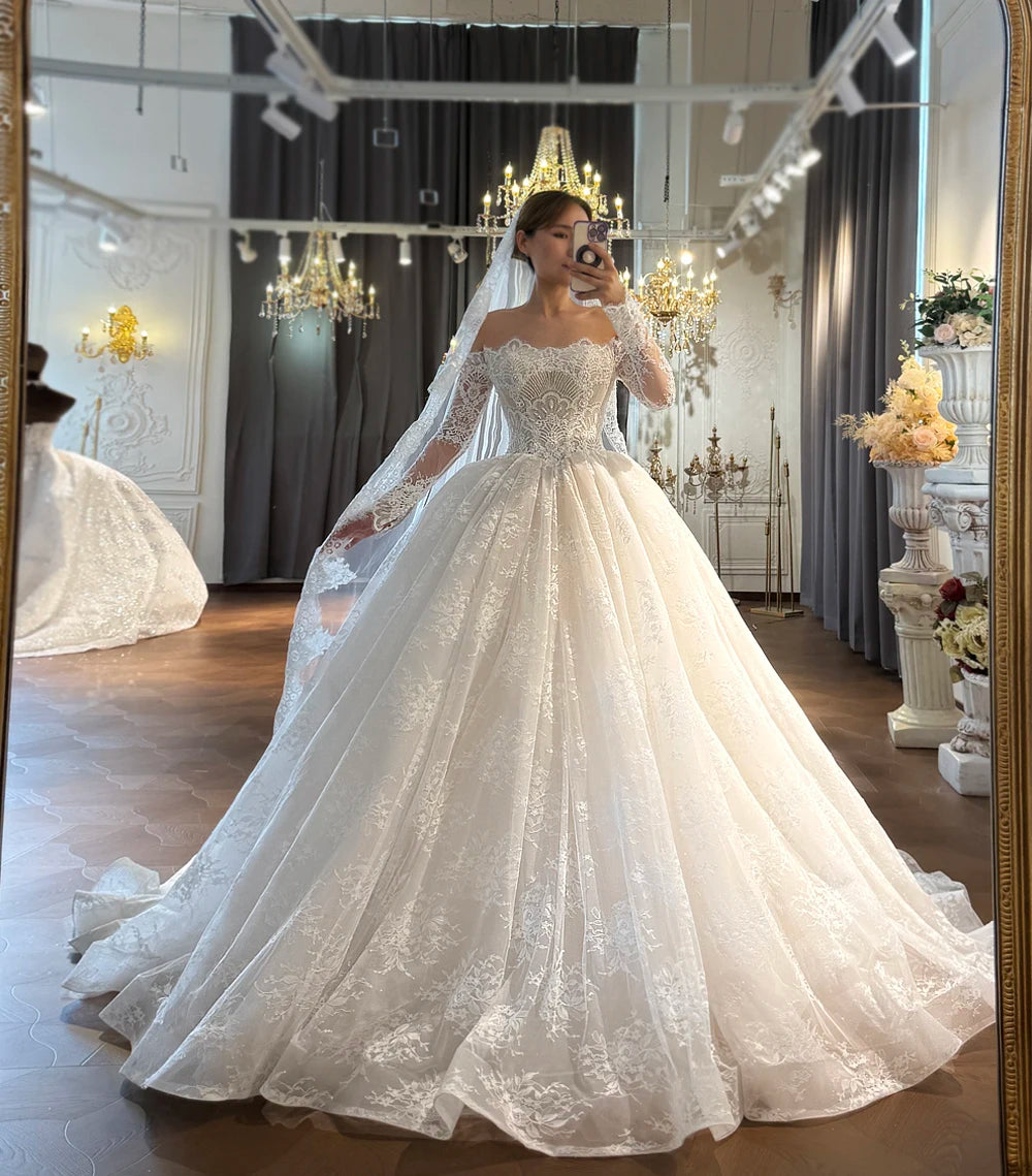 Customized Elegant Soft Lace Beach Style A-line Wedding Dresses