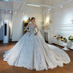 Heavy Beading Strapless Wedding Dress Ball Gown Style