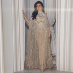 ARIENNE | Nude Luxury Caftan Evening Dress with Elegant Gown Silhouette