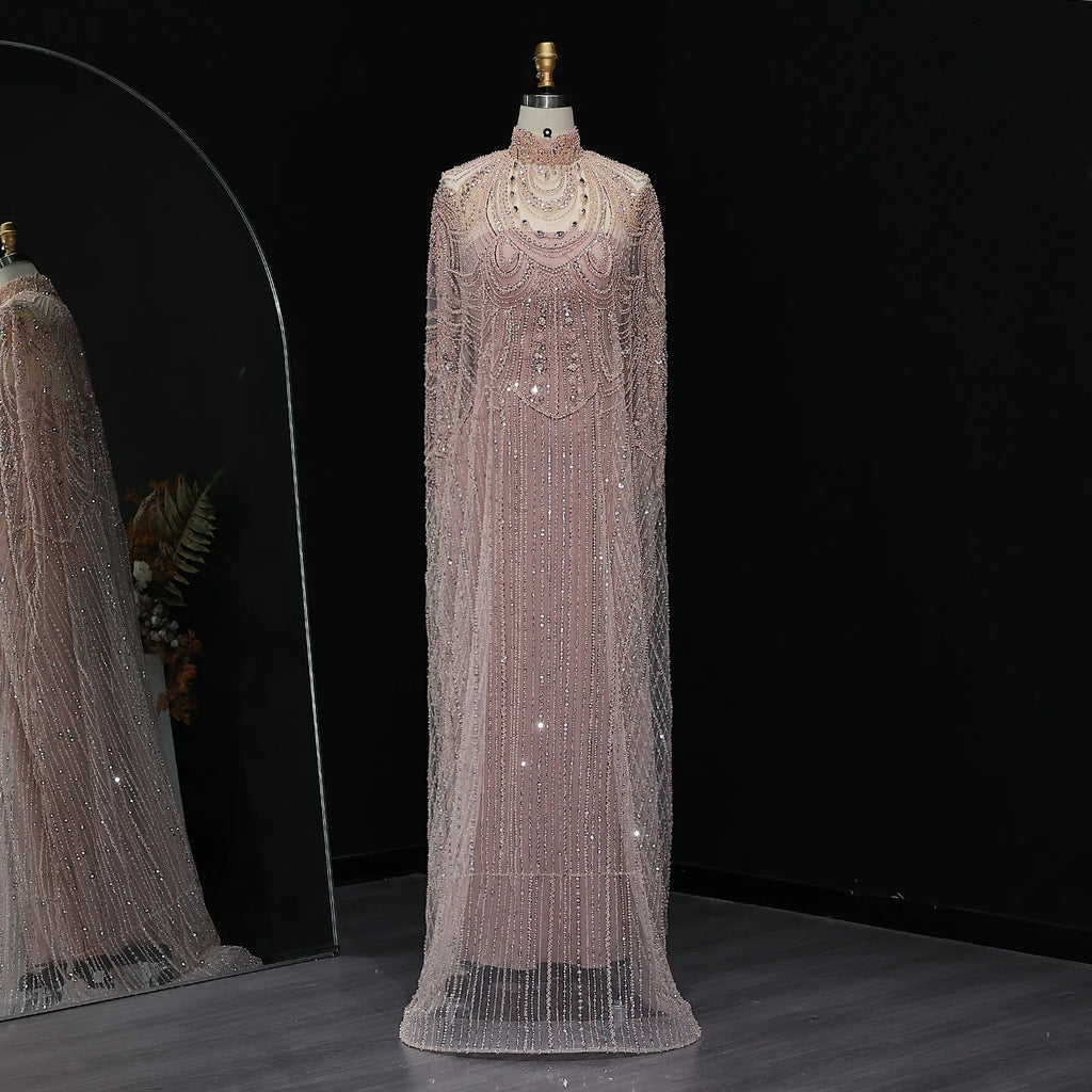 ARIENNE | Nude Luxury Caftan Evening Dress with Elegant Gown Silhouette