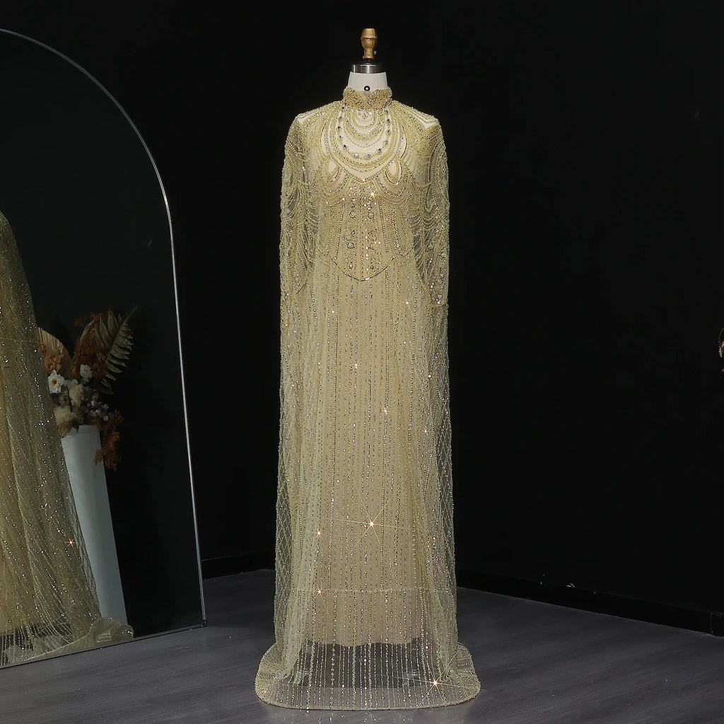 ARIENNE | Nude Luxury Caftan Evening Dress with Elegant Gown Silhouette