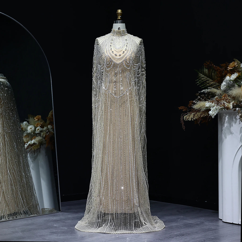 ARIENNE | Nude Luxury Caftan Evening Dress with Elegant Gown Silhouette