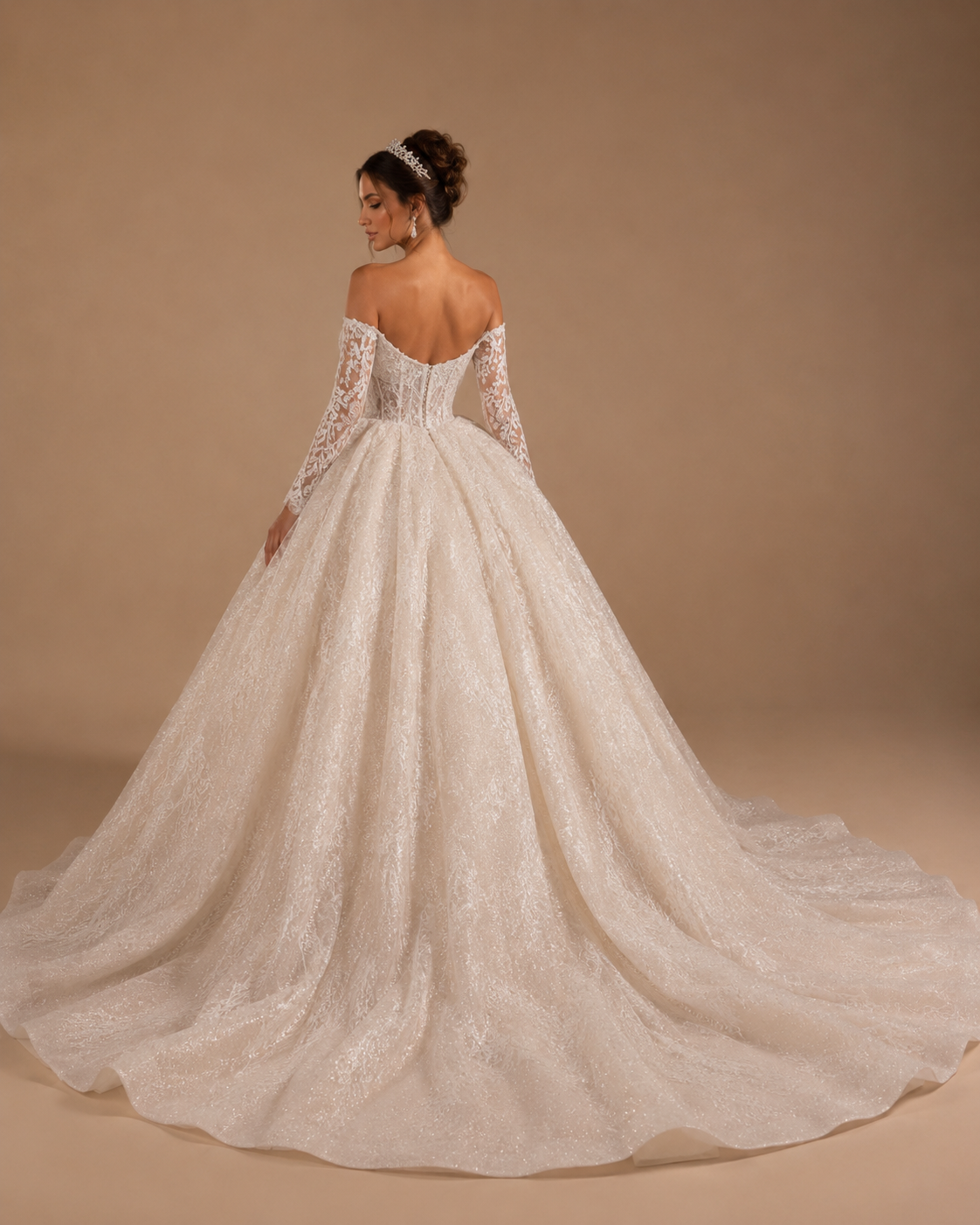 ADELINA | Sweetheart Off-Shoulder Long Sleeve Vintage Ball Gown Wedding Dress Bridal Gown