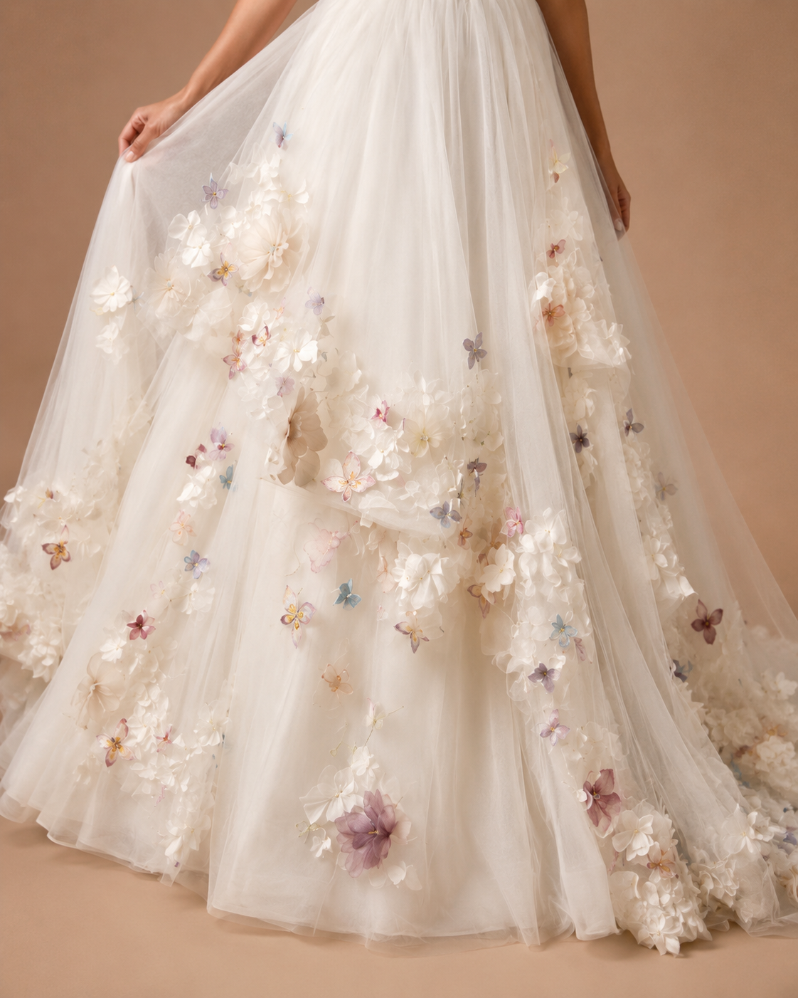 SERAPHINE | 3D Floral Butterfly Tulle Bridal Ball Gown