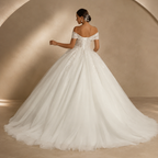 GABRIELLA | Off-Shoulder Sparkle Ball Gown Wedding Dress