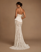 NALISSE | Asymmetric Lace Sheath Couture Wedding Gown