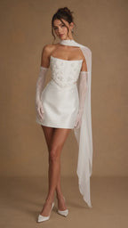 AVELINE | Crystal Embellished Strapless Corset Couture Mini Dress
